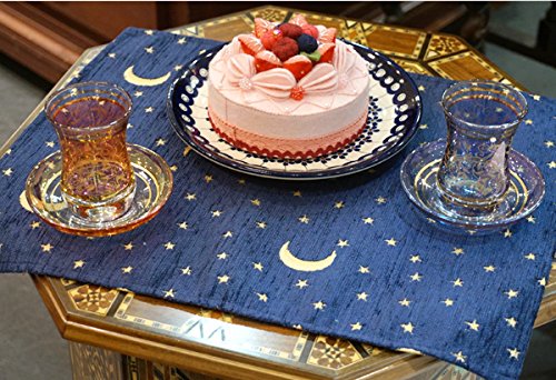 Amazon｜ランチョンマット トルコ製 シェニール CL-AY3NV 月と星柄